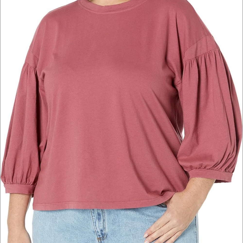 Velvet by Graham & Spencer Prudy Sueded Puff Sleeve Tee small NWT